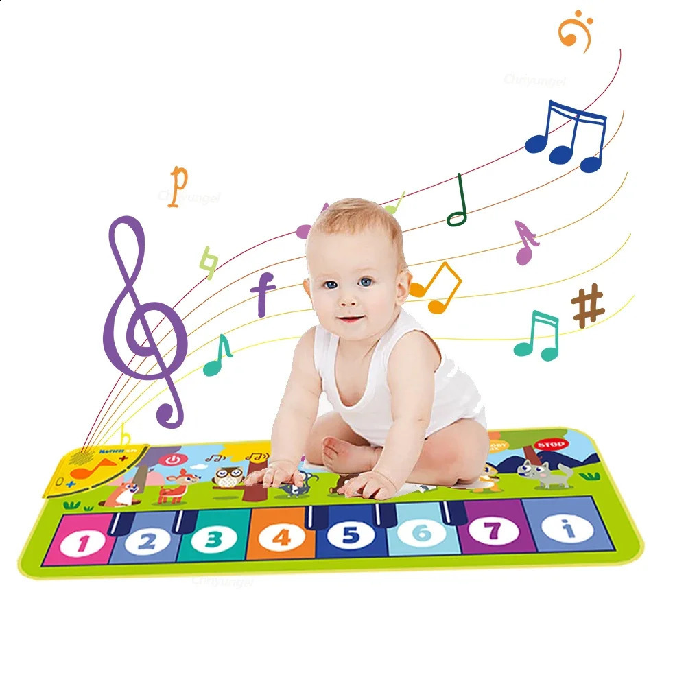Piano Mat for Kids Toddlers Floor Keyboard Dance Mat Baby Fitness Play Animal Music Blanket Instrument Toys Girl Boy Gift 250904