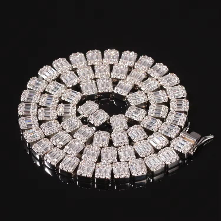 GZYS JEWELRY Wholesale Drop Shipping New Arrivals Ice Jewelry Square Moissanite Cubic Necklace