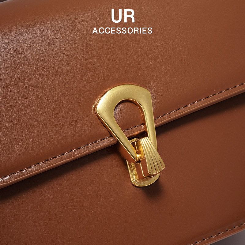 2025 New Women's Design Style Small Square Soft Leather Metal Buckle Commuting Shoulder Crossbody Tofu Bag fashion Designer