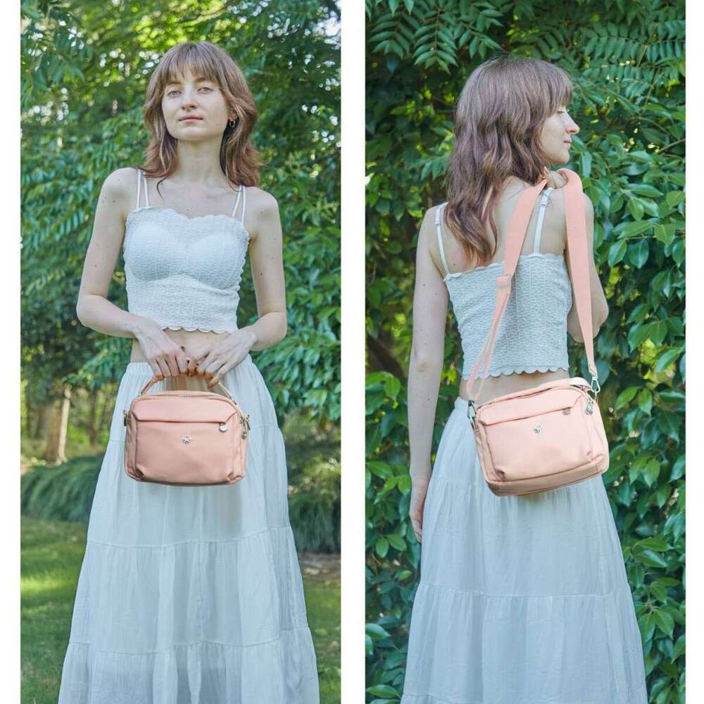 Trendy Women's 2025 New Urban Simple Single Shoulder Crossbody Bag Multi-layer Lightweight Nylon Fabric Casual Handbag for Women