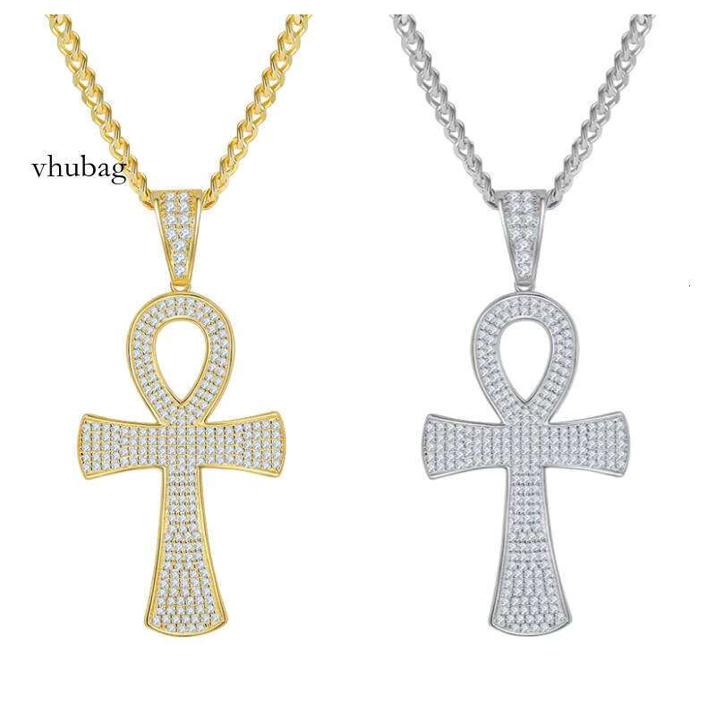 Iced Out Cross Pendant With GRA Certificate VVS Sier Hip Hop Moissanite Chain