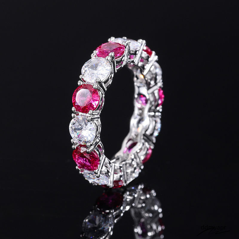 Designer Wedding Rings Zhuang Shengsheng Jewelry S ddmyday Solid Sier Imitation Gemstone 5Mm Geometric Trendy Retro Band Ring For Women ddmyday ddmyda