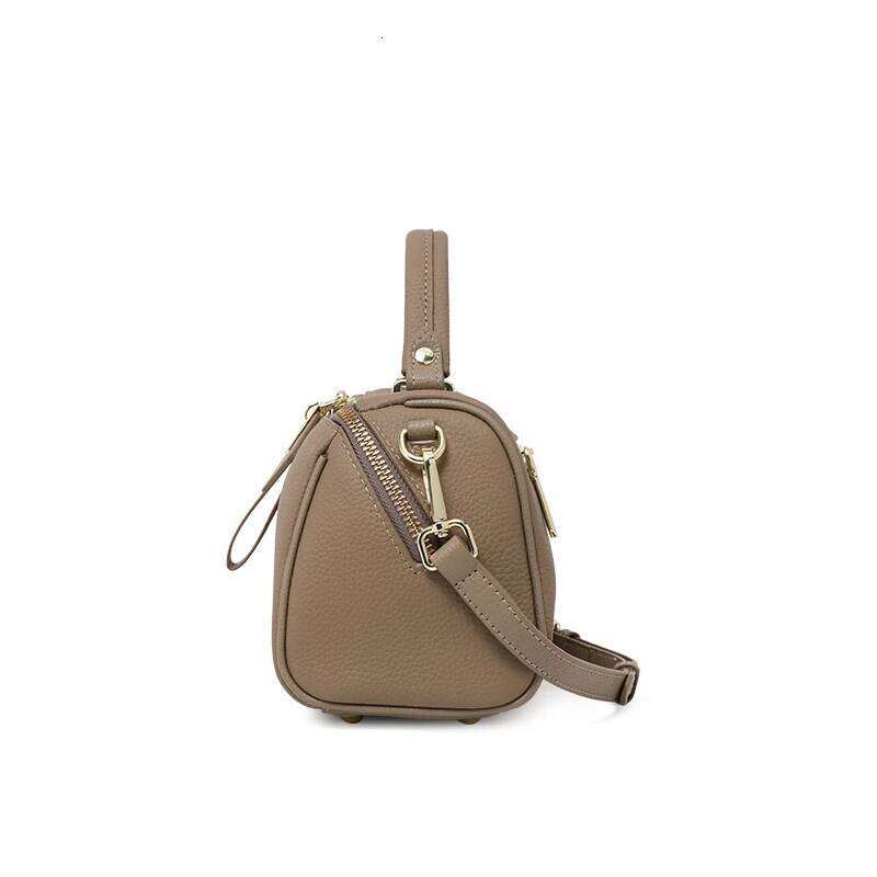 Leather leather handbag Boston simple shoulder cross-body pillow women 2025 high-end sense large capacity removable strap