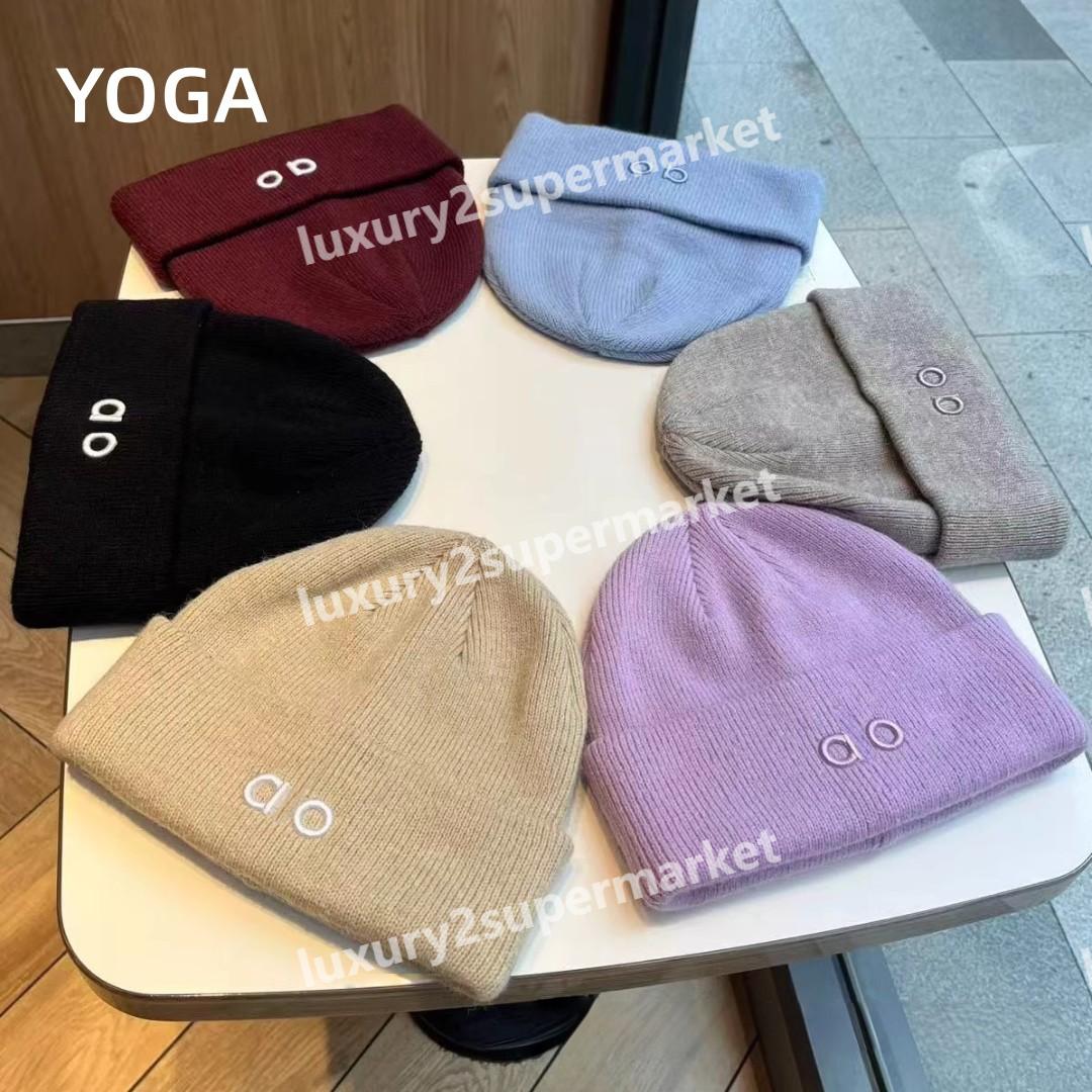 Yoga Sports Designer Beanie Hat Knitted Winter Bonnet Woolen Chunky Knit Thick Warm Beanies Women Men Hats Female Bonnets Cap Multicolour
