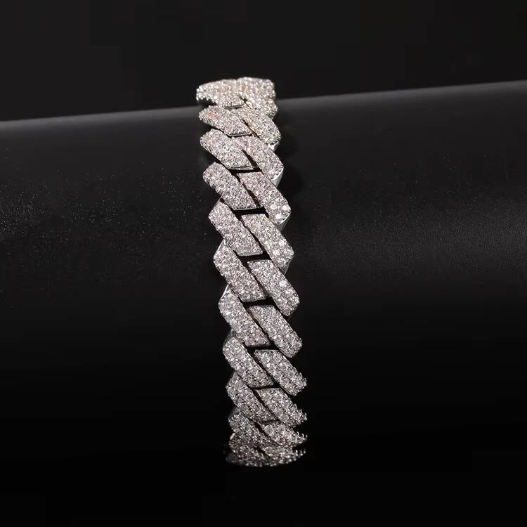 GZYS JEWELRY 13mm High Quality Gold Heavy Diamond Cuban Link Hip Hop Bracelet for Men