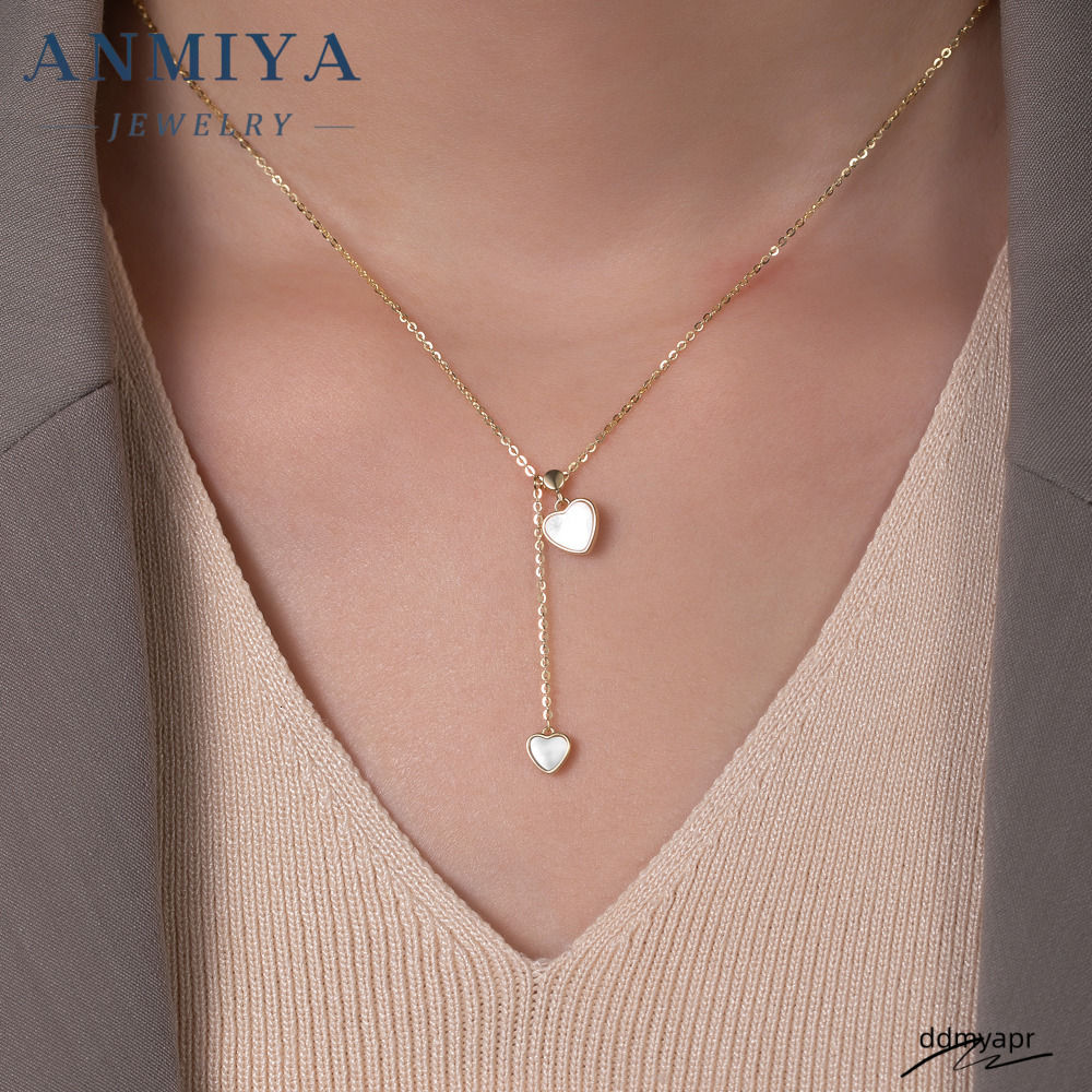 Jewellery Findings Gold Heart Fine With Double Hearts White Shell Zircon Sier Cute Style Fashion Ddmydec Jewelry Set Ddmydec Ddmydec Ddmydec Ddmydec