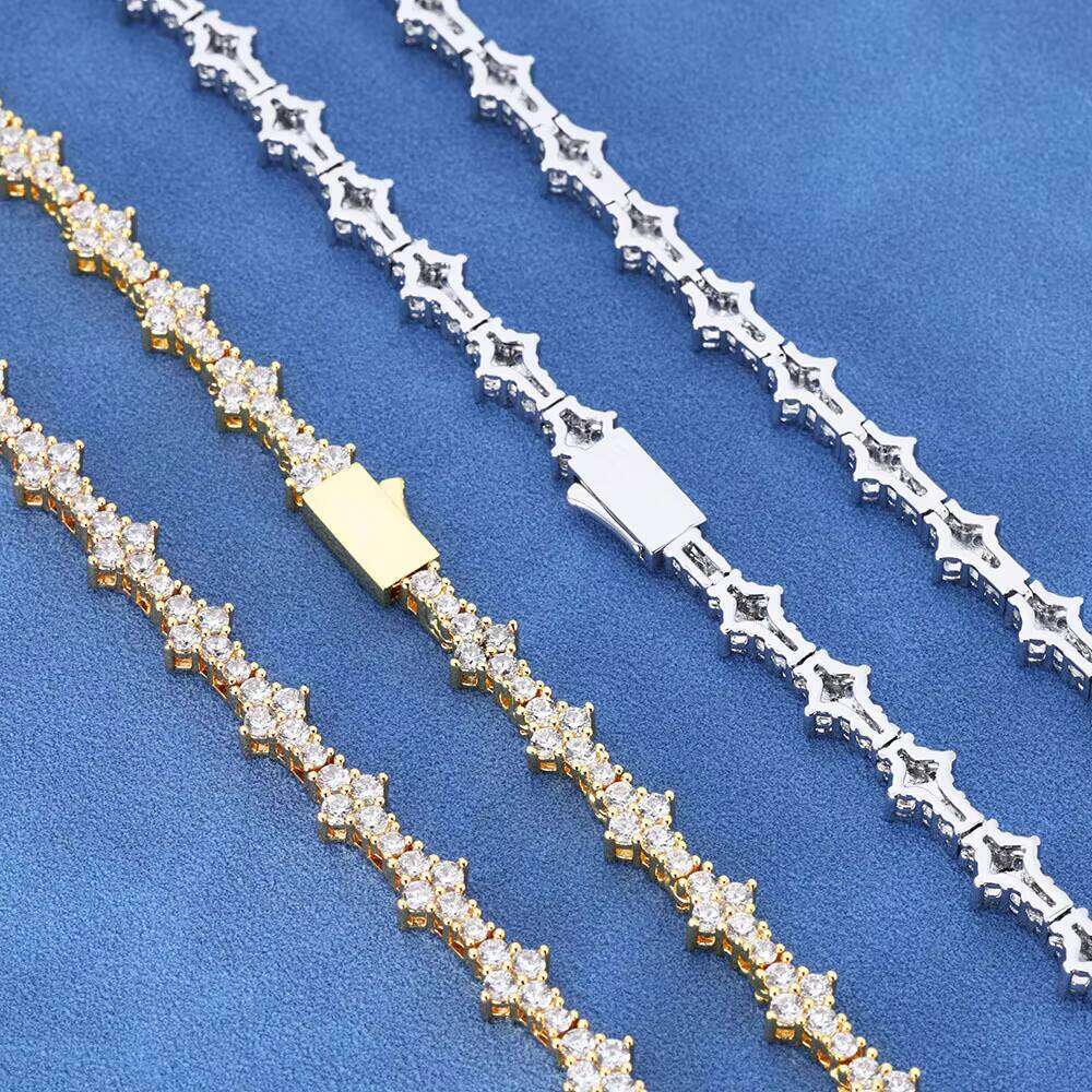 6.5mm Moissanite Tennis Chain S Sier Women's Hip Hop Necklace Personalized Jewelry