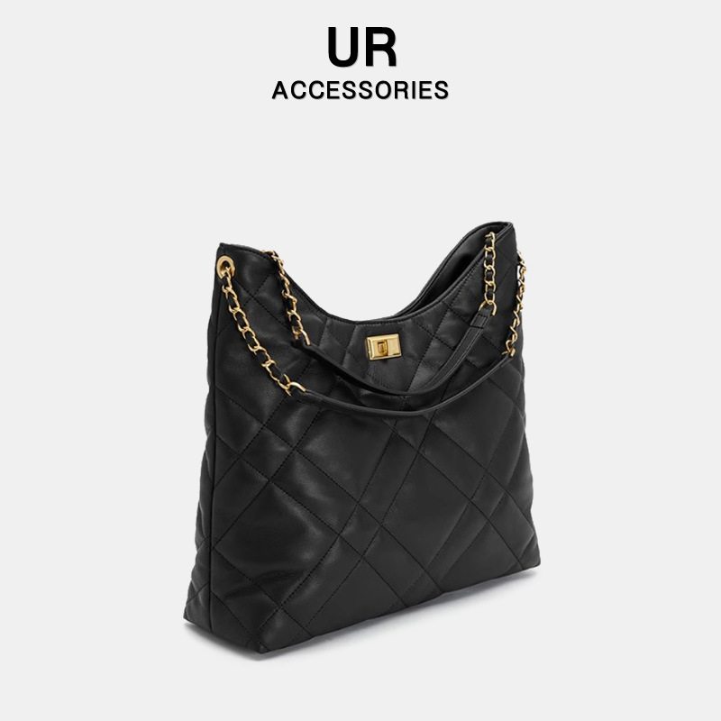 2025 New Style Women's Versatile Soft Leather Classic Retro Dia Grid Horn Tote Single Shoulder Bucket Bag fashion Designer