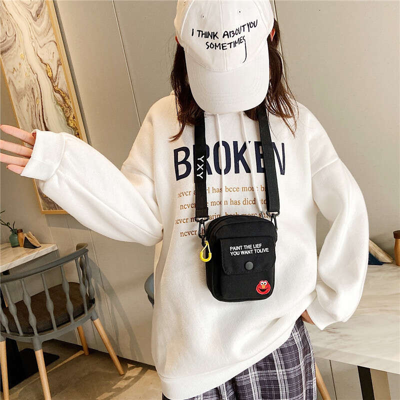 2025 New Fashion Single Shoulder Trendy Cute Small Square Harajuku Style Women's Sesame Street Crossbody Bag