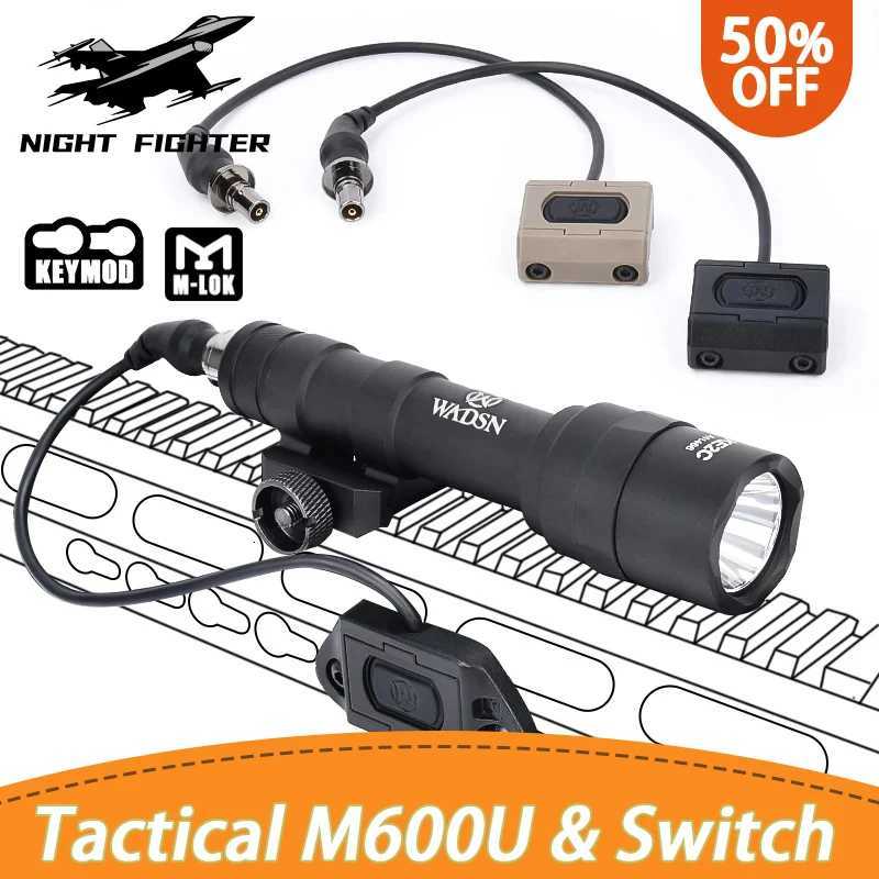 WADSN M600 M600U Tactical Flashlight 800lumens White LED Light Pressure Switch For 20mm Rail Hunting Weapon Airsoft AccessoriesXJ250905