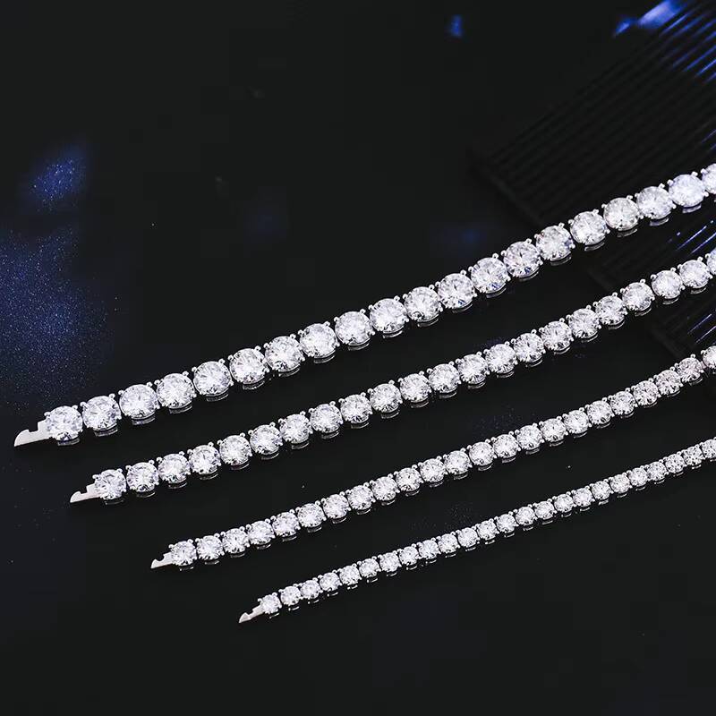 Wholesale Women Jewelry Fashion Charming 925 Sterling Silver Tennis Bracelet for Girl Lady Women Luxury Moissanite Bracelet