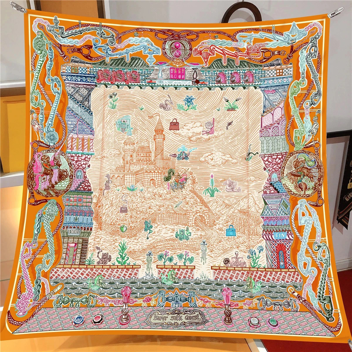 Summertime 9090CM Floral Scarf Shawls Fashion Beach Sunscreen Silk Scarves Print Square Headband Bandannas 250905