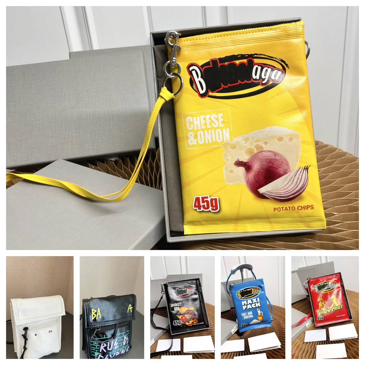 Designer Shoulder Crossbody Bag Luxury 19cm Phone Bag Fashion Mini Leather Potato Chip Bags Purs Classic Women's Handbag Black White Blue Red