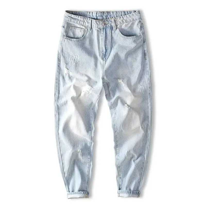 New Vintage Japanese Style Loose Slim Casual Pencil Pants Men Jeans Spring Autumn New Trend Lightweight Washed Cropped Trousers W250905