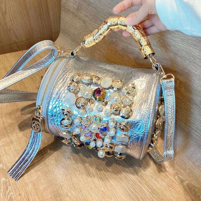 Designer Bags Designer Handbag For Women Purses And Handbag Handmade Beaded Pillow Casual Sier Bucket Messenger Shoulder Bag Luxury Bag