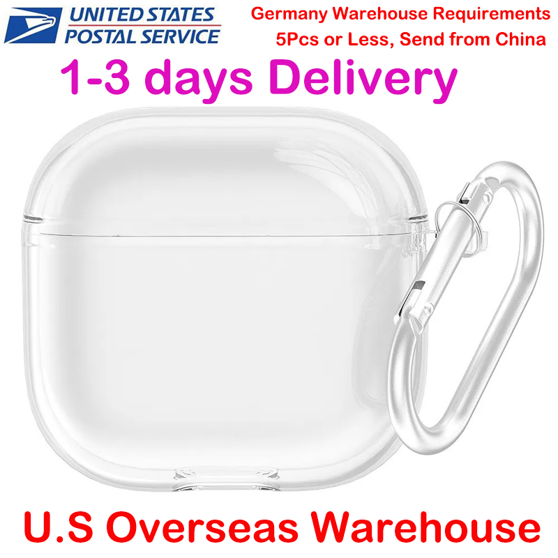 Pro2s USA Stock Case For Airpods 2 3 4 4s earphones Accessories Transparent Cute Protective Headphone Cover pro 2 3 2nd TPU Shockproof Case Earbuds Cover