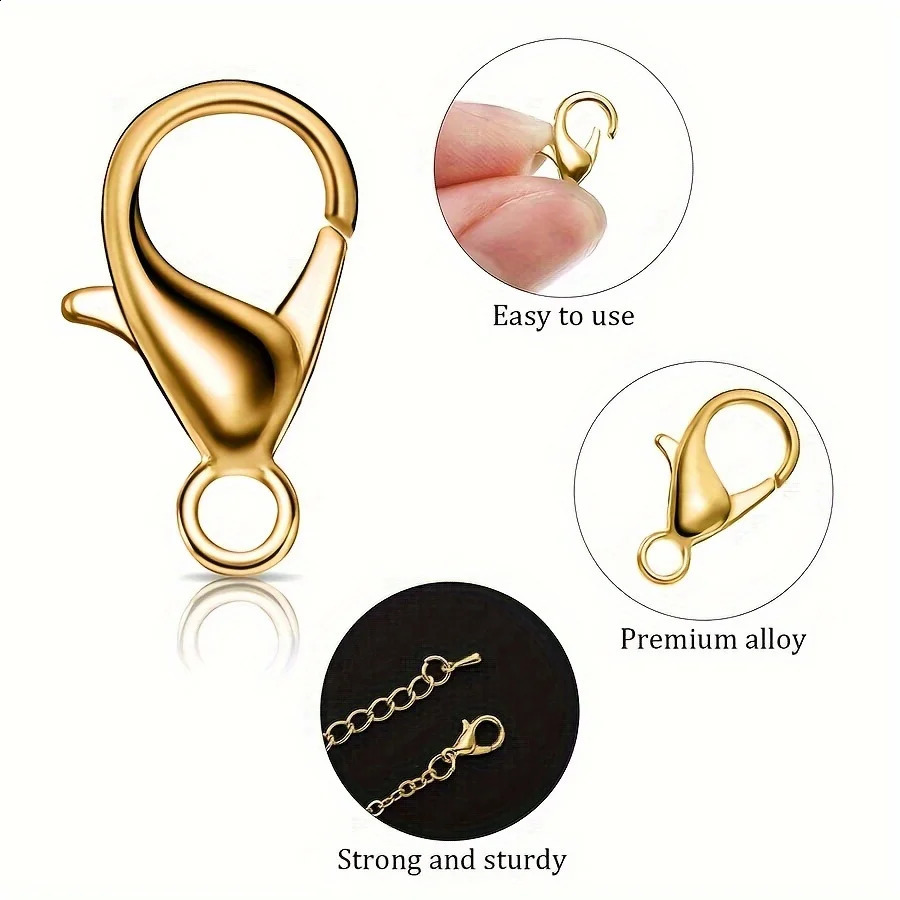 1set Box Gold Silver Lobster Clasp Open Jump Rings For Jewelry Making Bracelets Necklaces Hooks Chain Clre DIY Accessories 250828