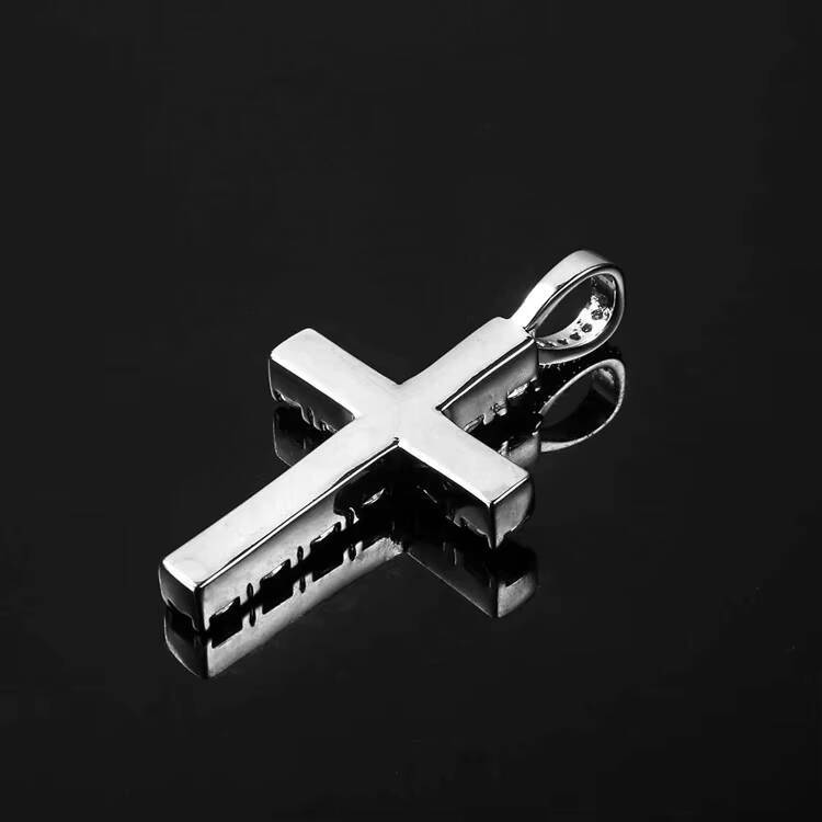 GZYS JEWELRY Wholesale High Quality Rap Men Gold Cross Necklace Jewelry Diamond Charm Pendant with Ice Tennis Chain