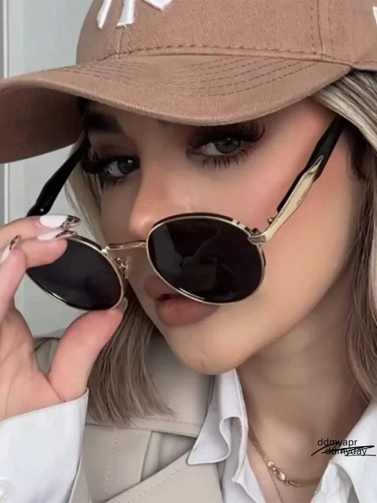 Women Sunglasses Retro Sun Glasses Female ddmyday Designer Vintage Round Metal Trendy Eyewear Male Uv400 Suitable For Swimming Pool Sides And Outdoor 