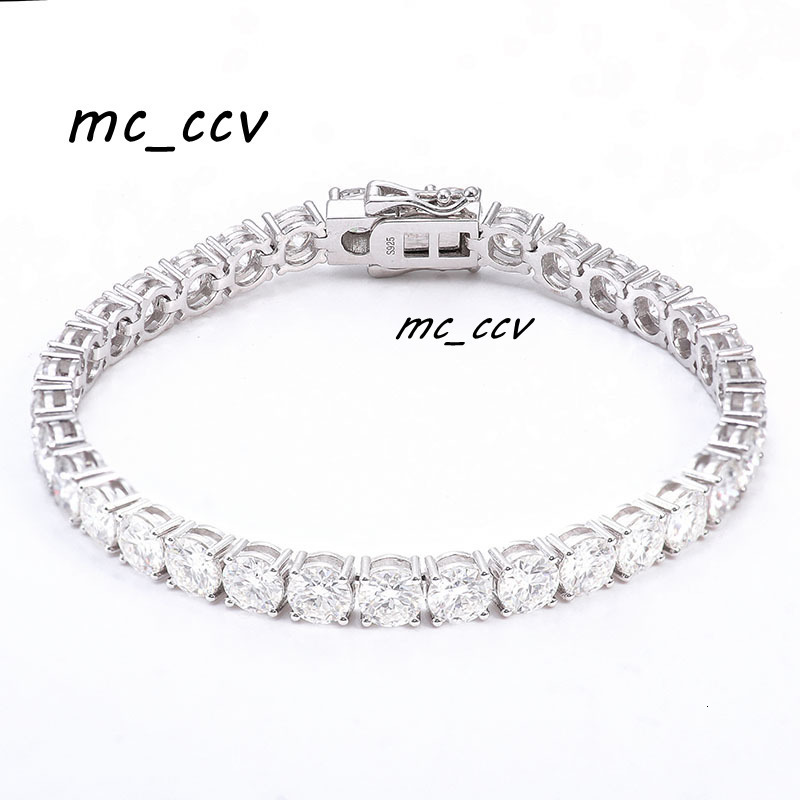 Iced Out Jewely Custom 14K Real Yellow Gold White Gold Rose Gold VVS Moissanite Diamond Tennis Charms Bracelets