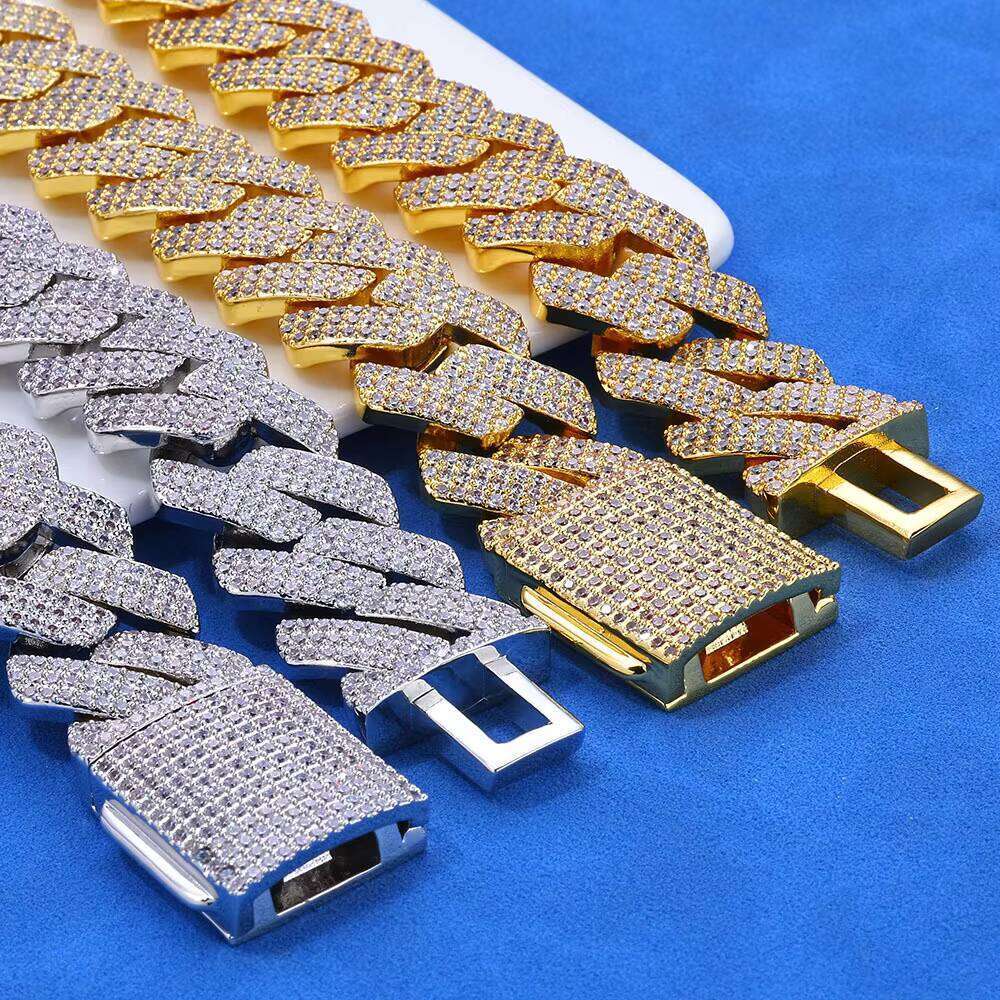 Manufacture Custom Moissanite Sterling Sier Women 20mm Fine Men Hiphop Cuban Link Chain Necklace