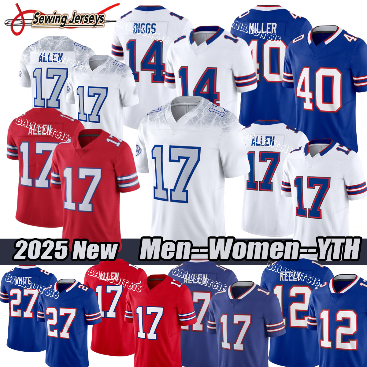 BuffalosBills Jersey Josh Allen Dalton Kincaid Dalton Kincaid Joey Bosa Joshua Palmer Dawson Knox Buffaloes Bill Jersey Football Jerseys