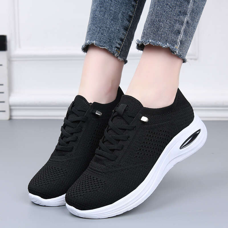 Thick-Soled Sports Casual Women, Flyknit Designer Shoe Breathable Mesh Air-Shake Shoes, Trendy New Style Shoes for Women