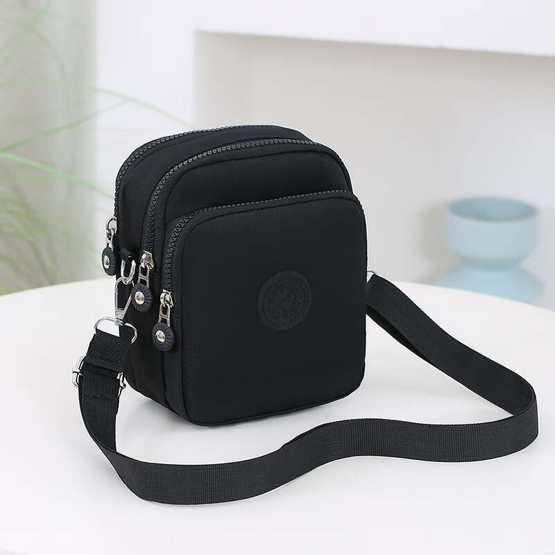 Three-Layer Phone Bag for Women, Crossbody Mini Bag, 2024 New Versatile Summer Oxford Canvas Walking Coin Purse