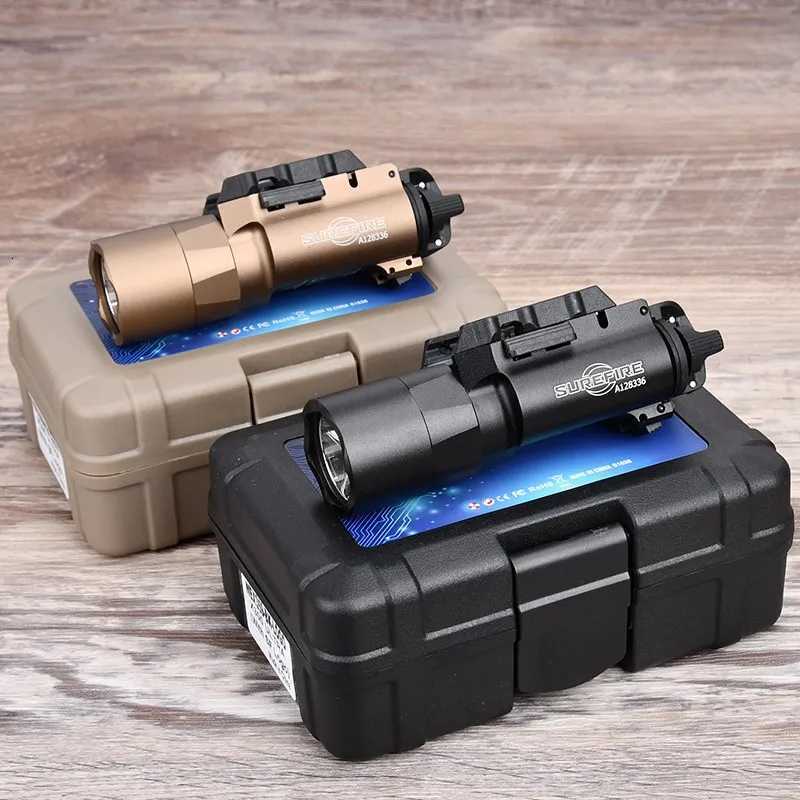 Tactical SF Surefir X300U X300 Ultra XH35 Metal Pistol Gun Strobe LED Light Fit 20mm Rail Airsoft Weapon Hunting FlashlightXJ250905