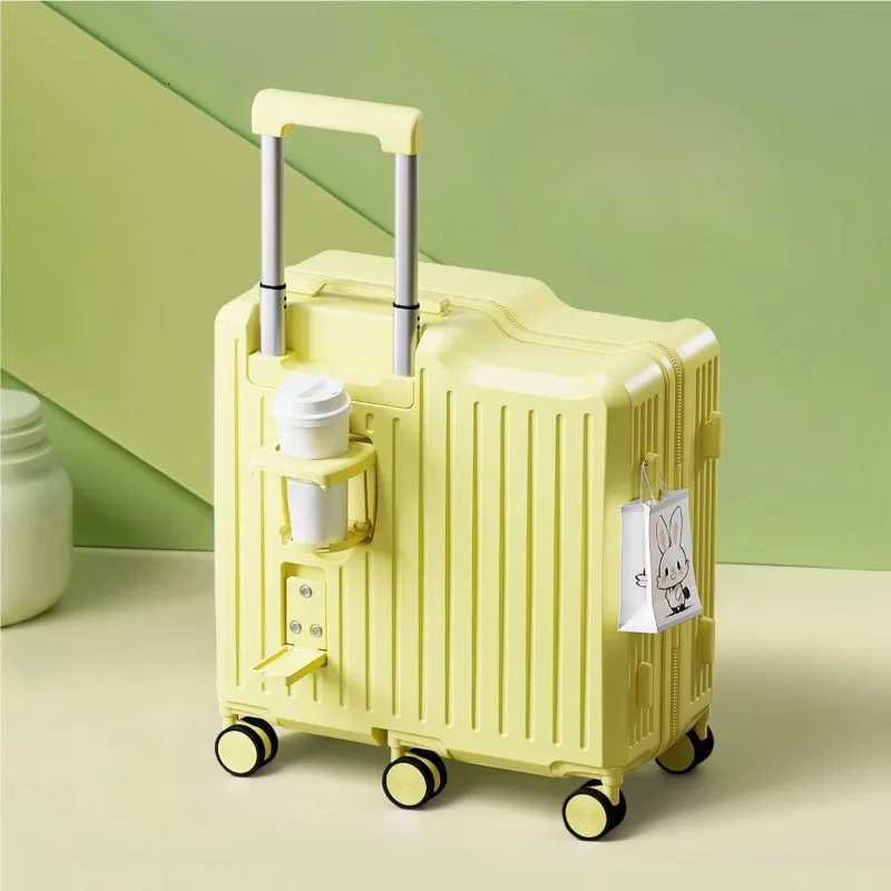 Portable Seat Luggage 20Inch 22Inch Durable Combo Lock SuiTCase Travel Storage Case Reinforced Frame Family Road Trips Z250905