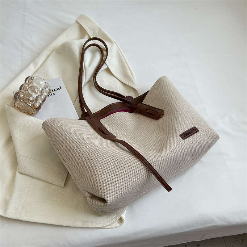 2023 New Casual Large Capacity Women's Versatile Shoulder Canvas Student Class Commuting Tote Bag