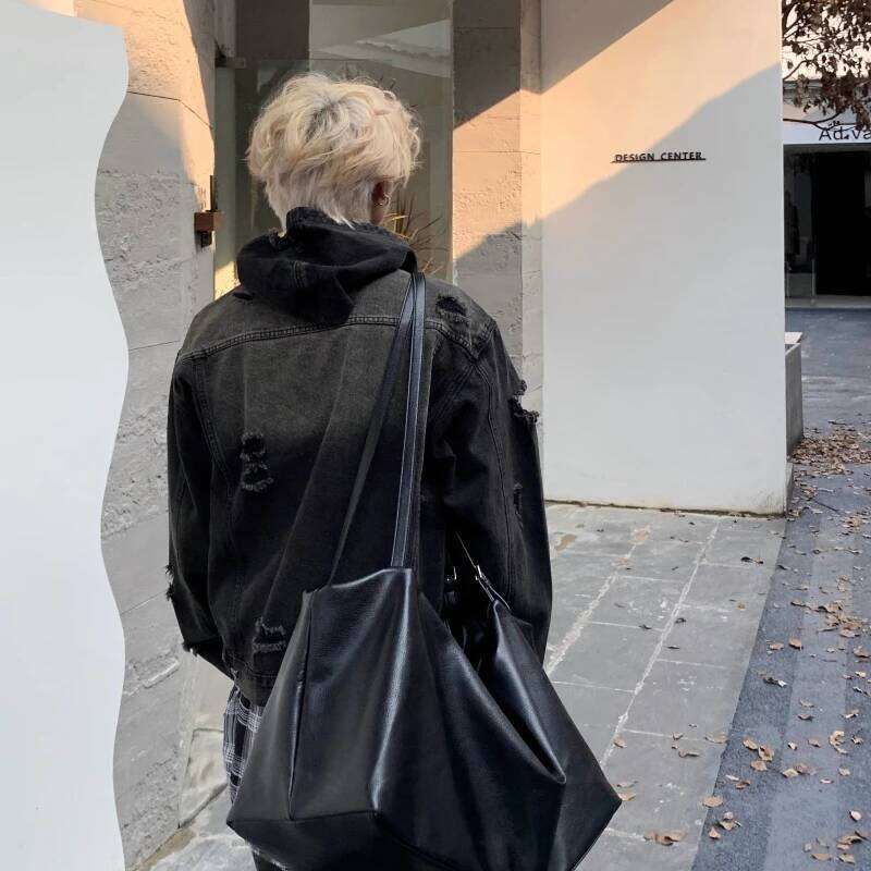 New Hooded Mens Denim Jacket 2024 American Retro High Street Loose Couple Tops Hip Hop Streetwear Trendy Washed Cowboy Coats