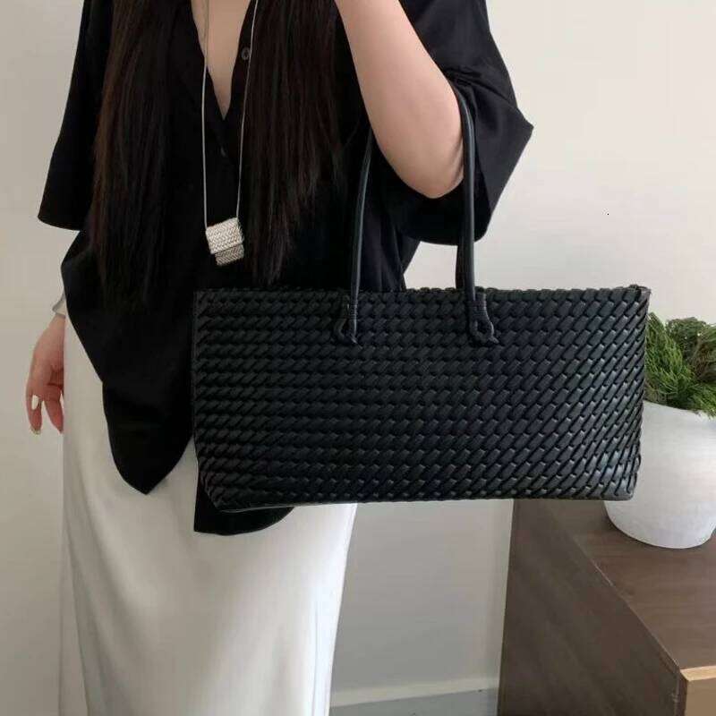 Large Capacity Weave Tote Bags For Women Designer Handbag Purse 2025 New In Fashion Simple Commuting Underarm Shoulder