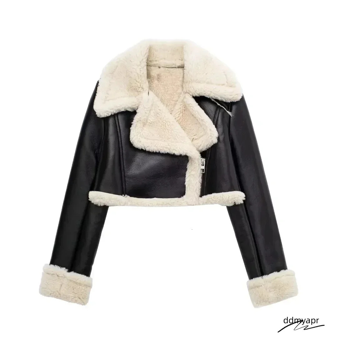 Winter Women Coats Faux Shearg Sheepskin Coat Retro ddmydec Motorcycle Jacket Woman Jackets Outerwear ddmydec ddmydec ddmydec ddmydec