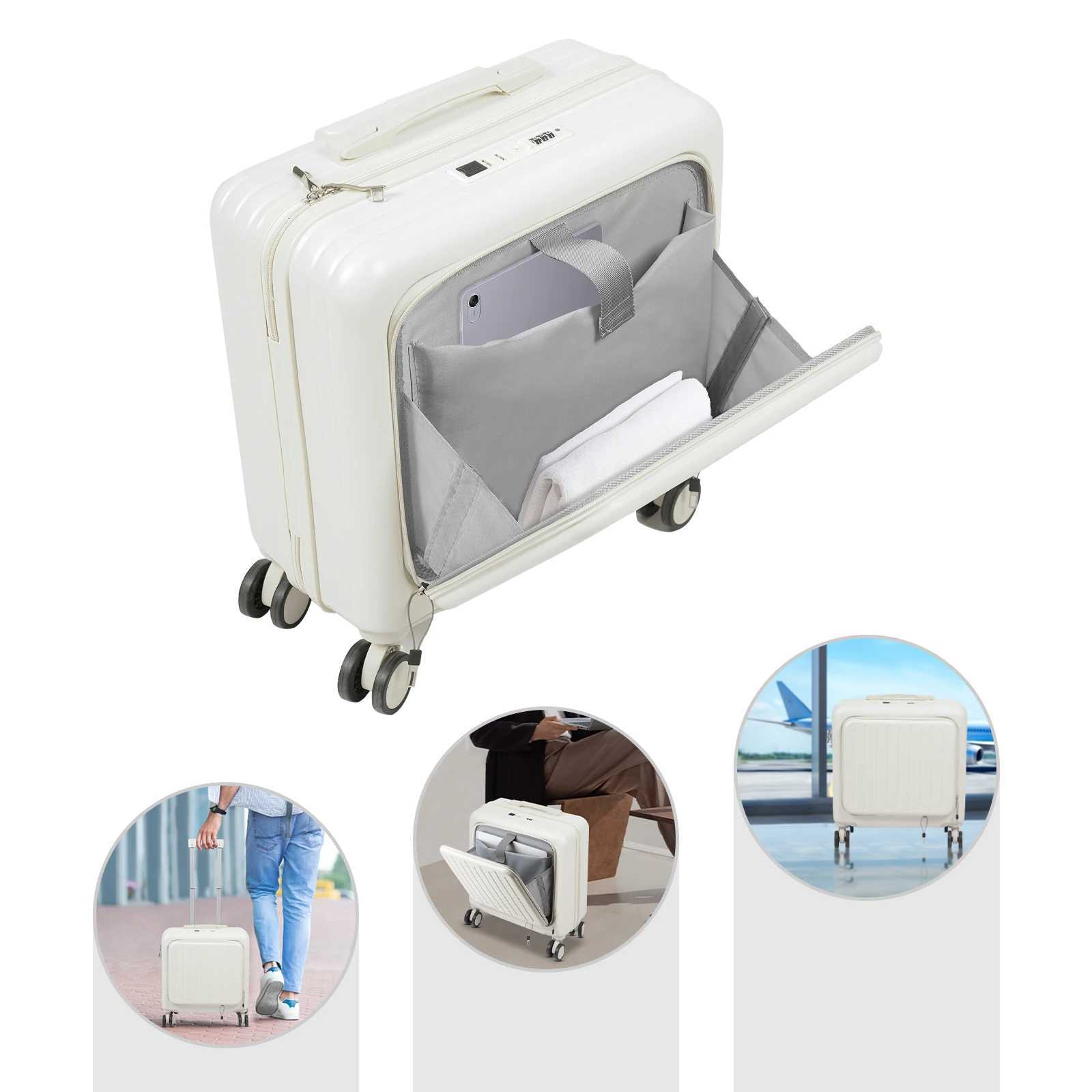 18 White Travel Luggage Suitcase Boarding Suitcase For ShortDistance Tourism Boarding Suitcase Suitcase With Front Pocket Z250905
