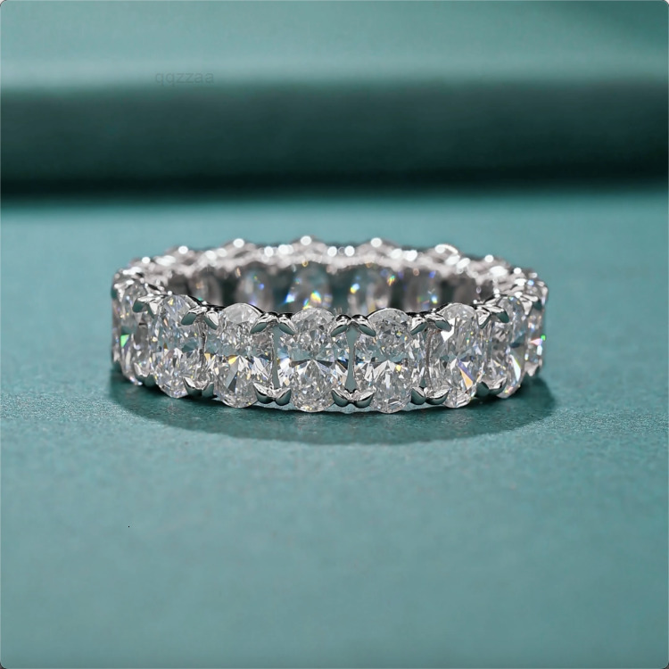 VOAINO 18K 14K 9K Solid Gold 30 Points Luxury Fashion Jewelry CVD VVS Full Lab Grown Eternity Diamond Hand Band Ring