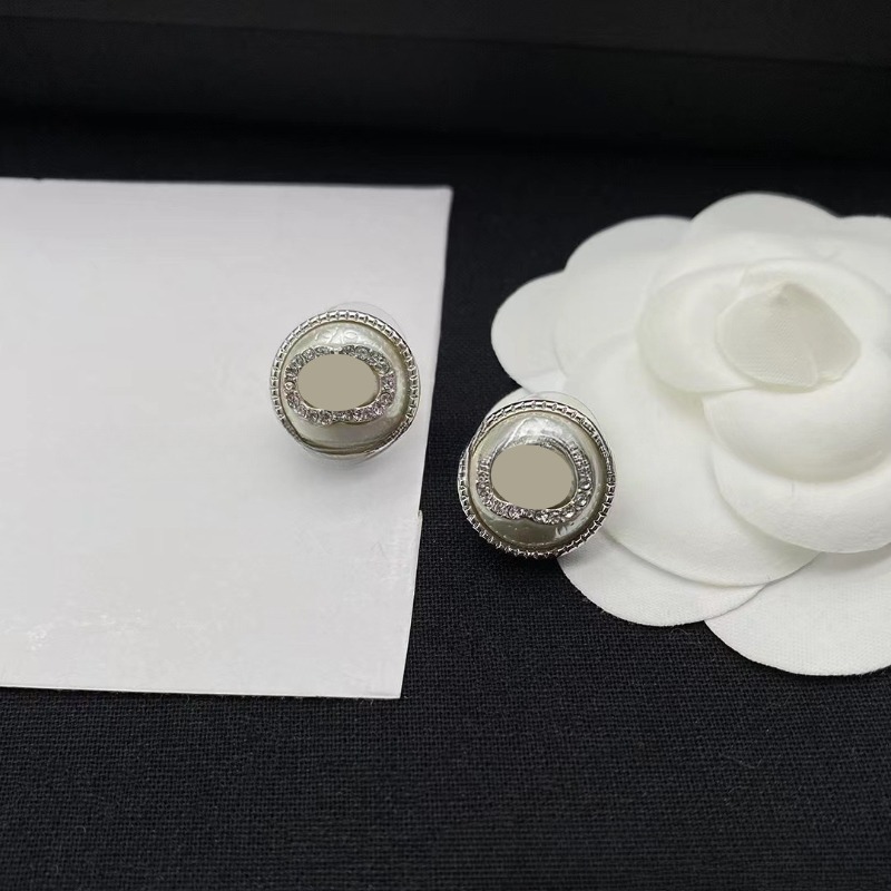 Designer Pearl Diamond Earrings Women's Letter Earrings High Quality Women's Wedding Gift Multi Colors C Letter Women Fashion Stud Earrings