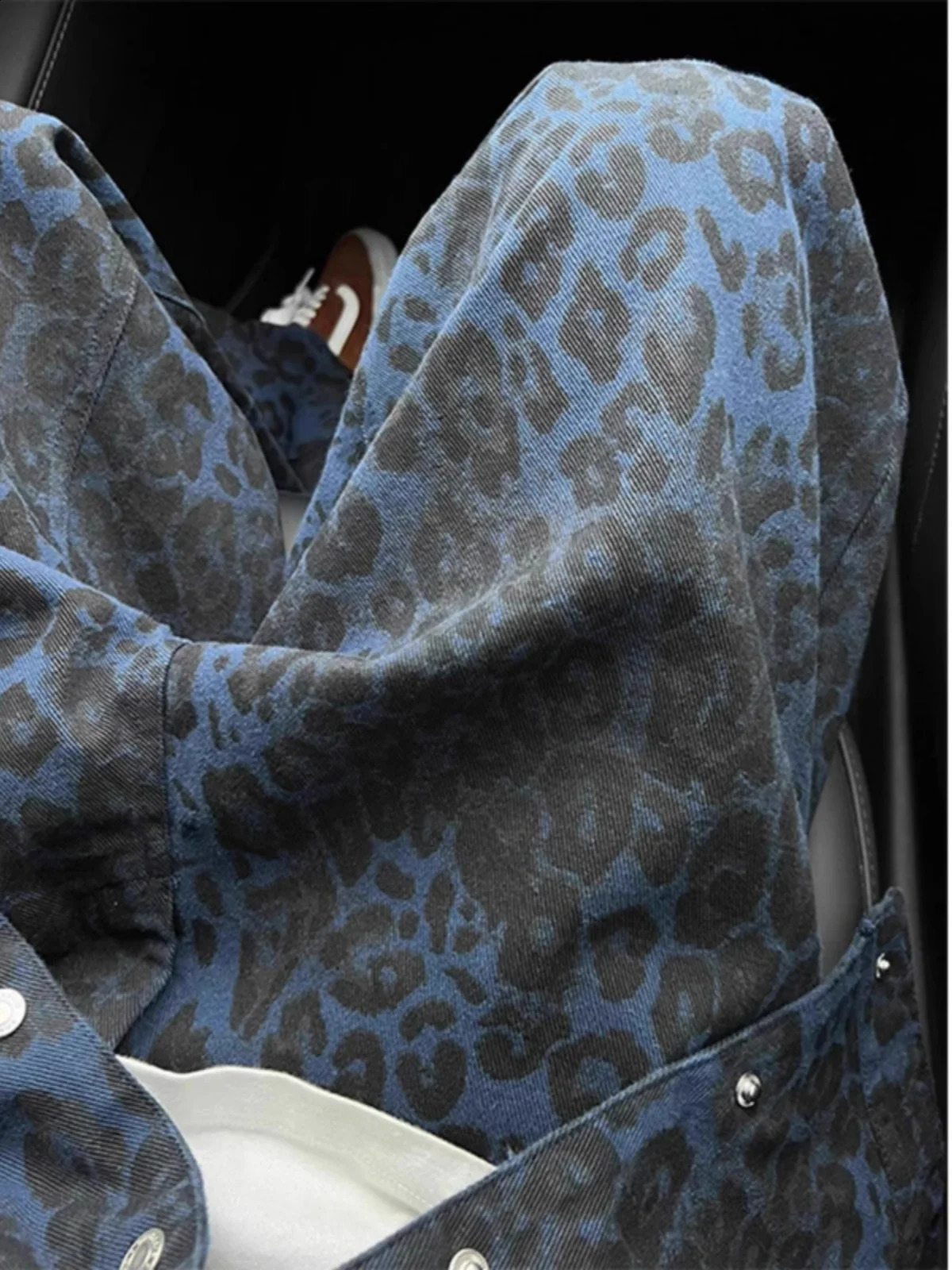 Retro American Leopard Print Mens Jeans High Street n Straight Leg Knife Flared Pants Spring Autumn Sle 250823