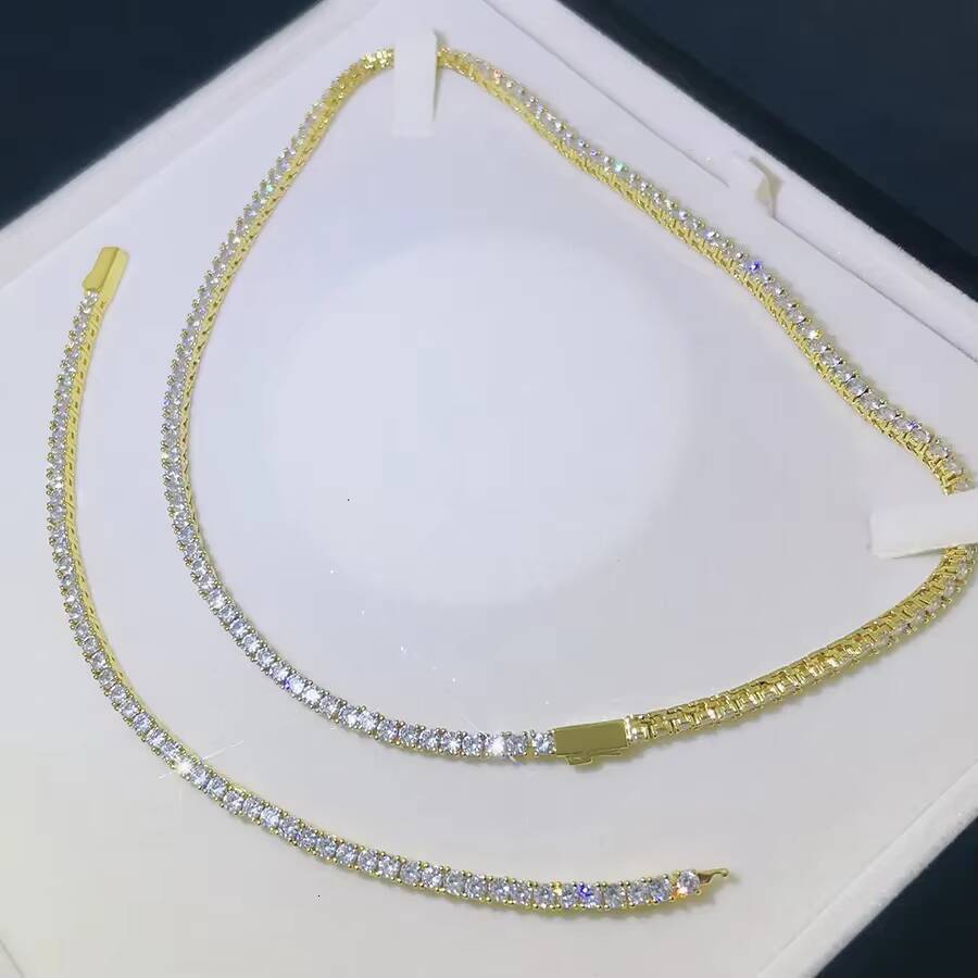 925 Silver Hip Hop 5mm Tennis Chain with D VVS1 Clarity Moissanite Vvs Diamond Bracelet Women Mens Bracelet