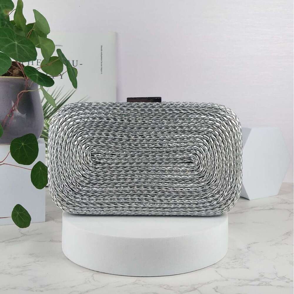 PU Material Woven Rope Women's Dinner Makeup Small Square Bag