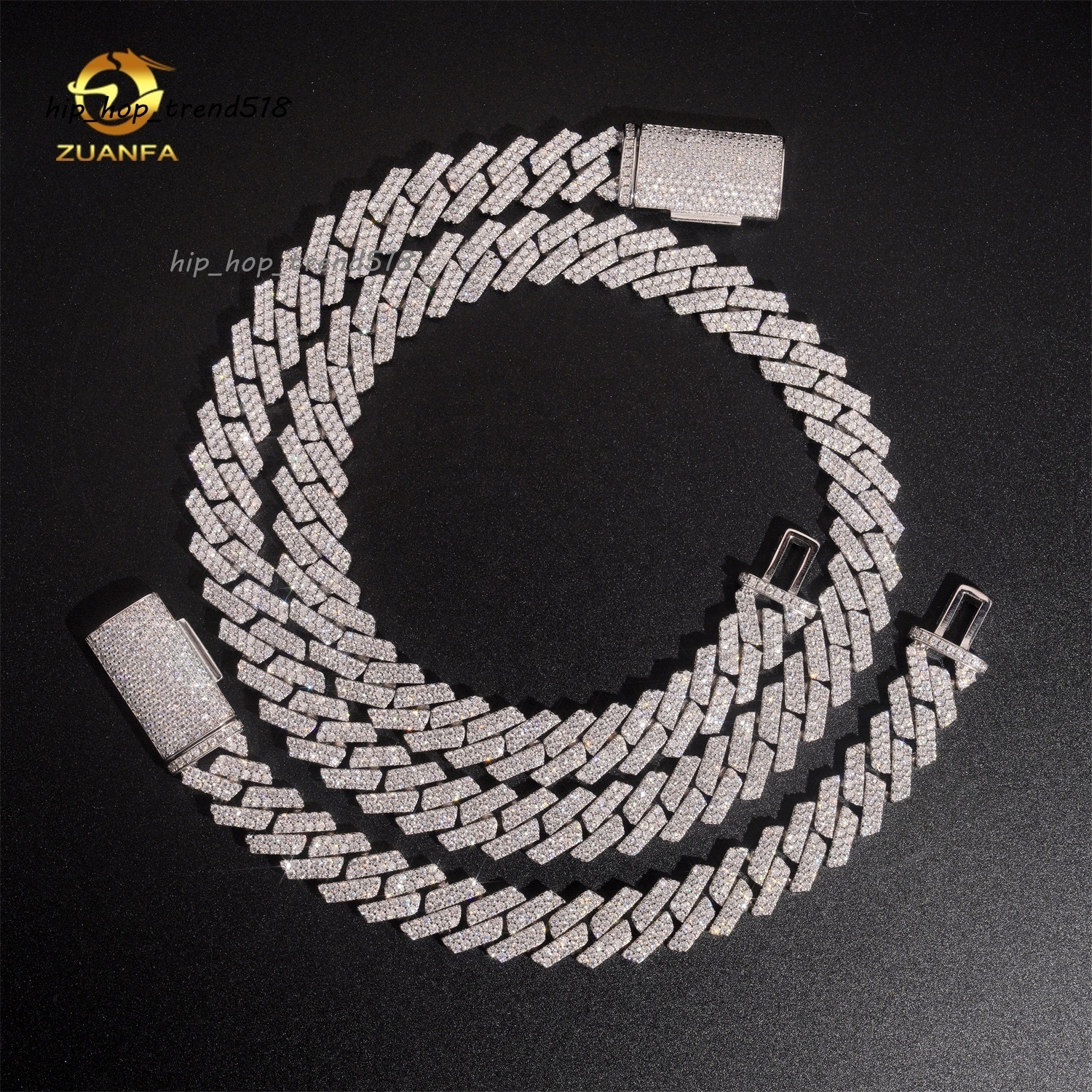 Pass Diamond Tester Hip Hop Jewelry Iced Out Necklace VVS Moissanite 925 Silver Cuban Link Chain