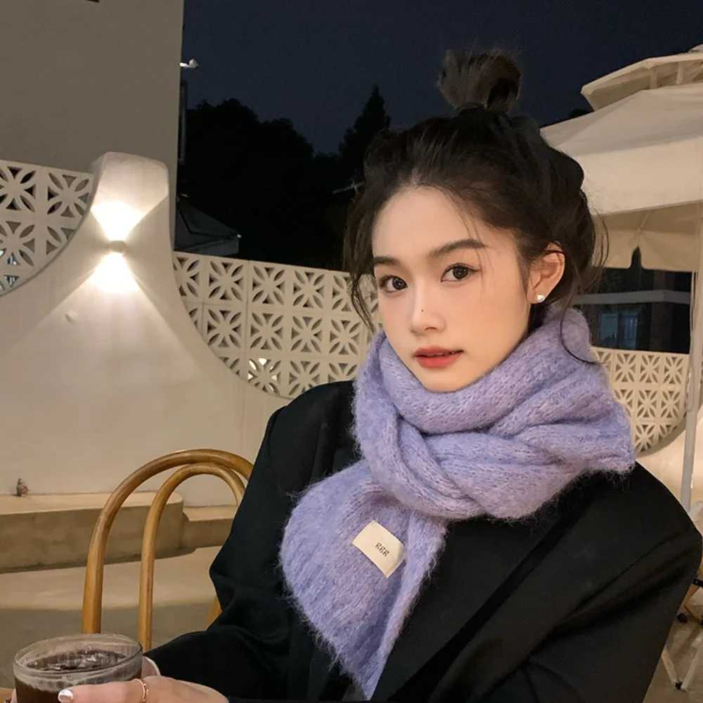 Fashion Pure Color Twist Knit Scarf Soft Keep Warm Shl Thicken Wool Blends Scarf La MenXJ250905