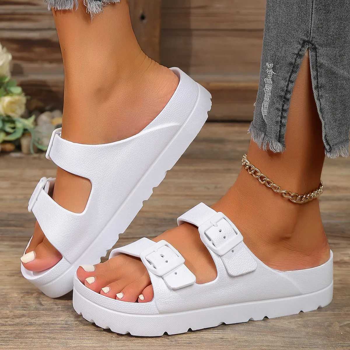 Fashion Women Slippers Shoes Open Toe Platform Sandals Flats Womens Outdoor Plus Size Casual Slides for House Zapatos Mujer W250905