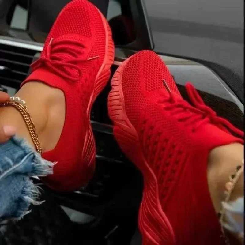 Women Mesh Breathable Casual Sneakers Laceup Vulcanized Shoes Ladies Platform Sneakers Female Shoes Plus Size Womens Shoes Z250905