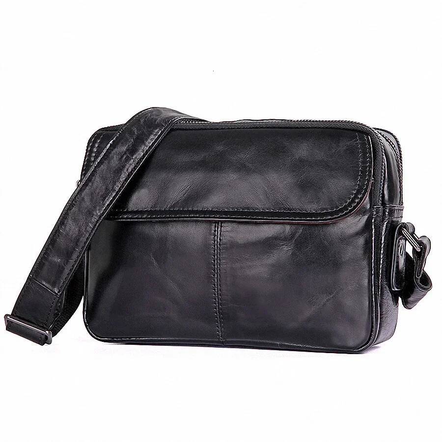 100% Genuine Leather Guarantee Crossbody Zipper Ipad Men Messenger Clutch Wallet Small Flap Male Bag LI-1988 high-quality