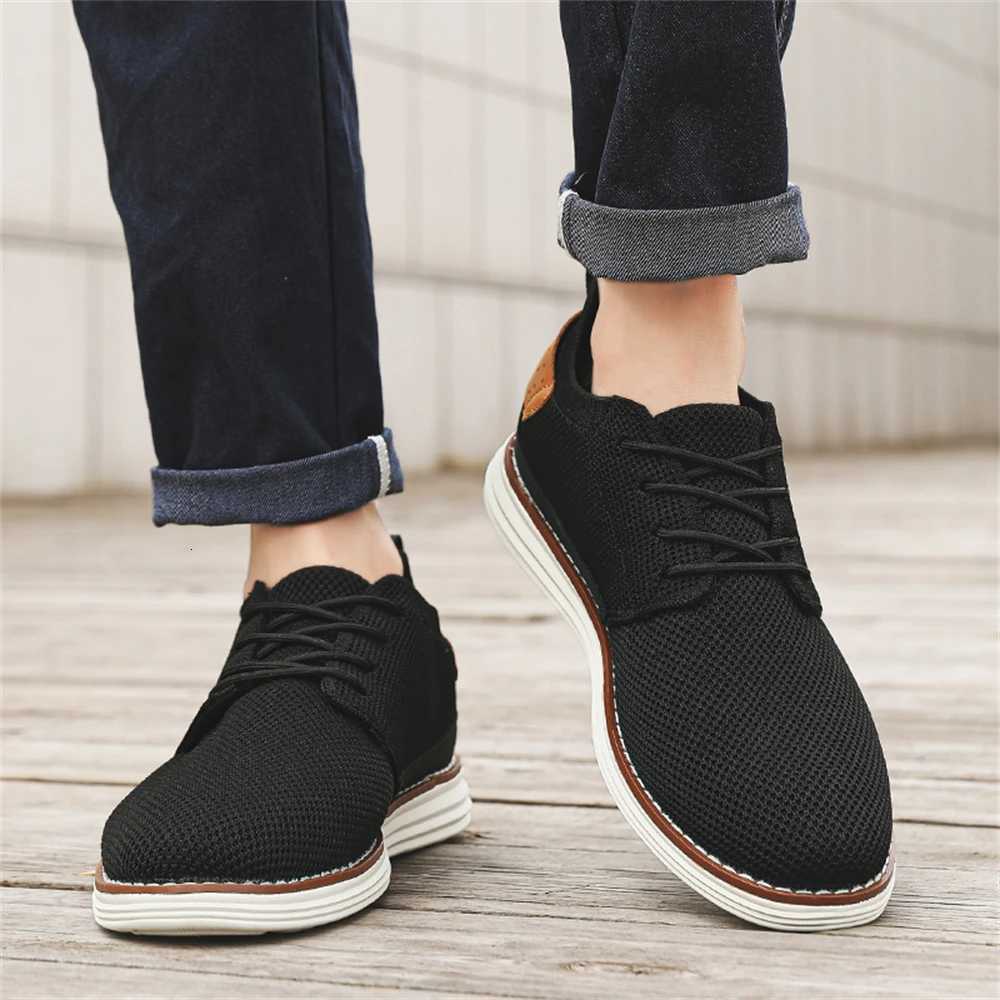 Plus Size Mens Trendy Solid Woven Knit Breathable Sneakers Comfortable NonSlip Shoes for Men Outdoor Activities Z250905