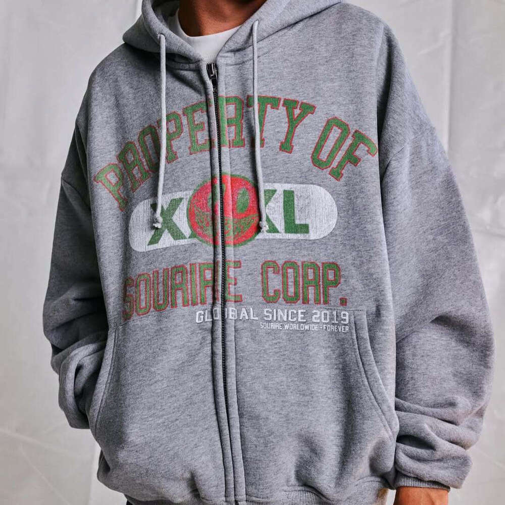 Autumn Winter Long Sleeve Zipper Cardigan Hoodie Sweatshirt Trendy Printed Jacket Y2K Street Casual Style ddmypluto