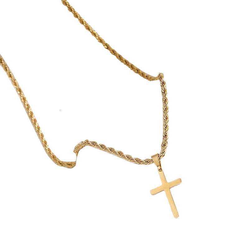 gold jewelry stainless steel cross pendant necklace suitable for men women minimalists mens womens necklaces