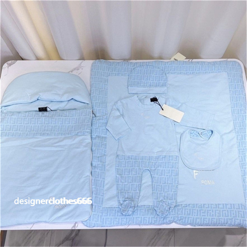 Autumn and winter baby designer new brand men's and women's baby climbing clothes simple long sleeve cotton onesie sleeping bag five-piece hip hop climbing clothing D21