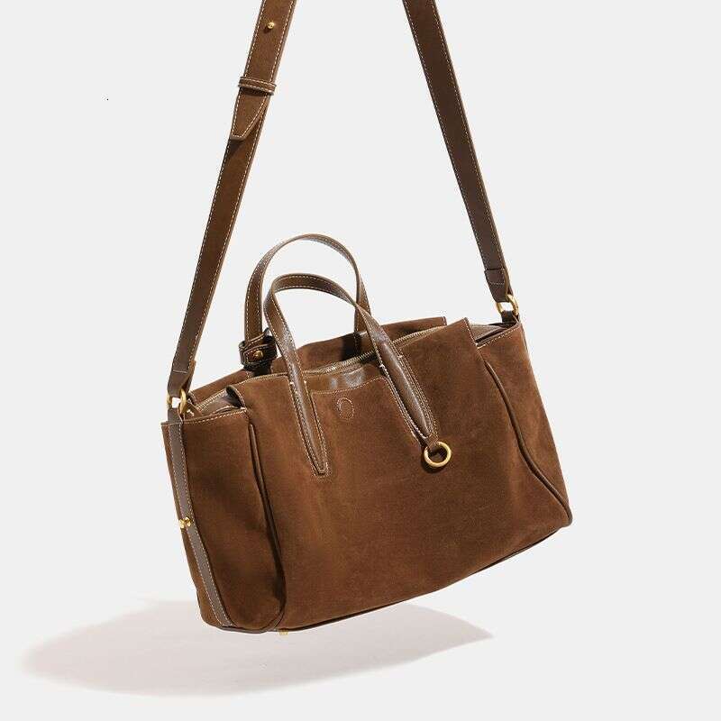 2025 New Large-Capacity Suede Handheld Boston Shoulder Commuter Bag Fashion Versatile Leisure Daily Simple Commuting Personalized